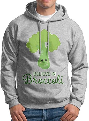 Men's Sweater,Believe In Broccoli Long Sleeve Hoodie For Men