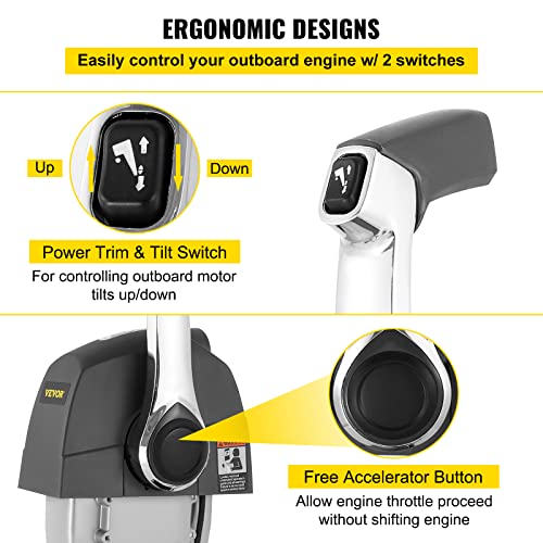 Mophorn Boat Throttle Control 5006182 Center Console Mount Outboard