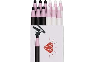 HOMSSEM New China Markers Grease Pencils – 12-Pack Multi-Surface Wax Markers for Glass, Metal, Plastic – Non-Sharpening Peel Off China Marker (Black 6p + White 6p)