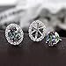 Gem Stone King 925 Sterling Silver 8X6MM Oval Gemstone Birthstone Stud Earrings with Removable Jackets | Halo Earrings for Women