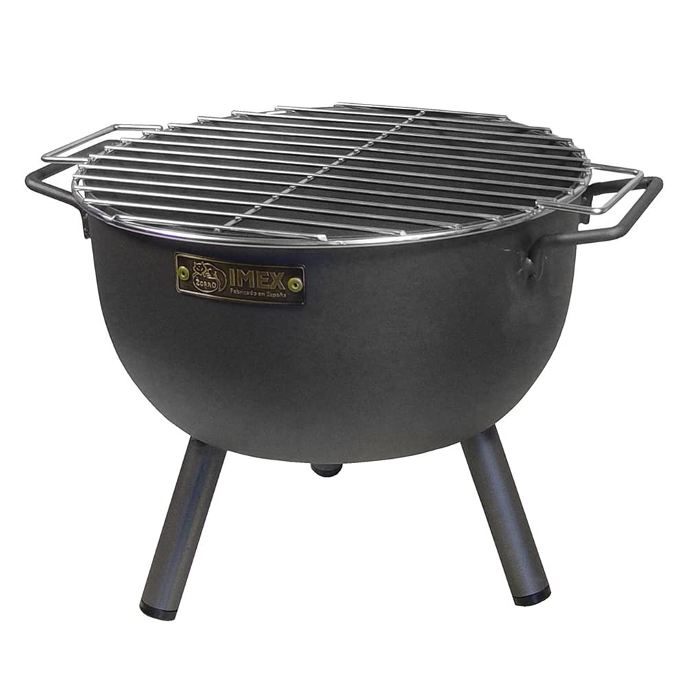 Imex El Fox Round Barbecue with Zinc Grill, Black, 30 x 28 x 40 cm, 71426.0