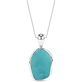 LUSTRE AND LIGHT Natural Raw Gemstones Pendant Necklace for Women in Sterling Silver, Birthstone Jewelry Gifts for Her Birthday, Anniversary, Graduation