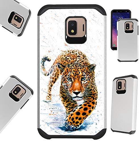 Compatible Samsung Galaxy J2 Core (2018) | J2 Pro (2018) Case Hybrid TPU Fusion Phone Cover (Walking Leopard)