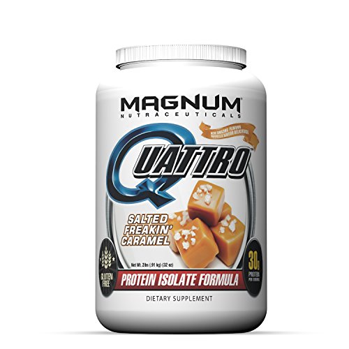 Magnum Nutraceuticals Quattro Protein Isolate Powder - 2lbs - Salted Caramel - Pharmaceutical Grade Protein Blended to Optimize Results - Tastes Amazing!! Magnum Nutraceuticals Quattro Protein Isolate Powder - 2lbs - Salted Caramel - Pharmaceutical Grade Protein Blended to Optimize Results - Tastes Amazing!!