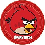 American Greetings Angry Birds Round Plate (8 Count), 9