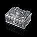 Feyarl Vintage Tiny Mini Trinket Box Treasure Chest Jewelry Box Earrings Rings Organizer Storage Floral Engraved Surface(2.6 x 2.2 x 1.2 inches)