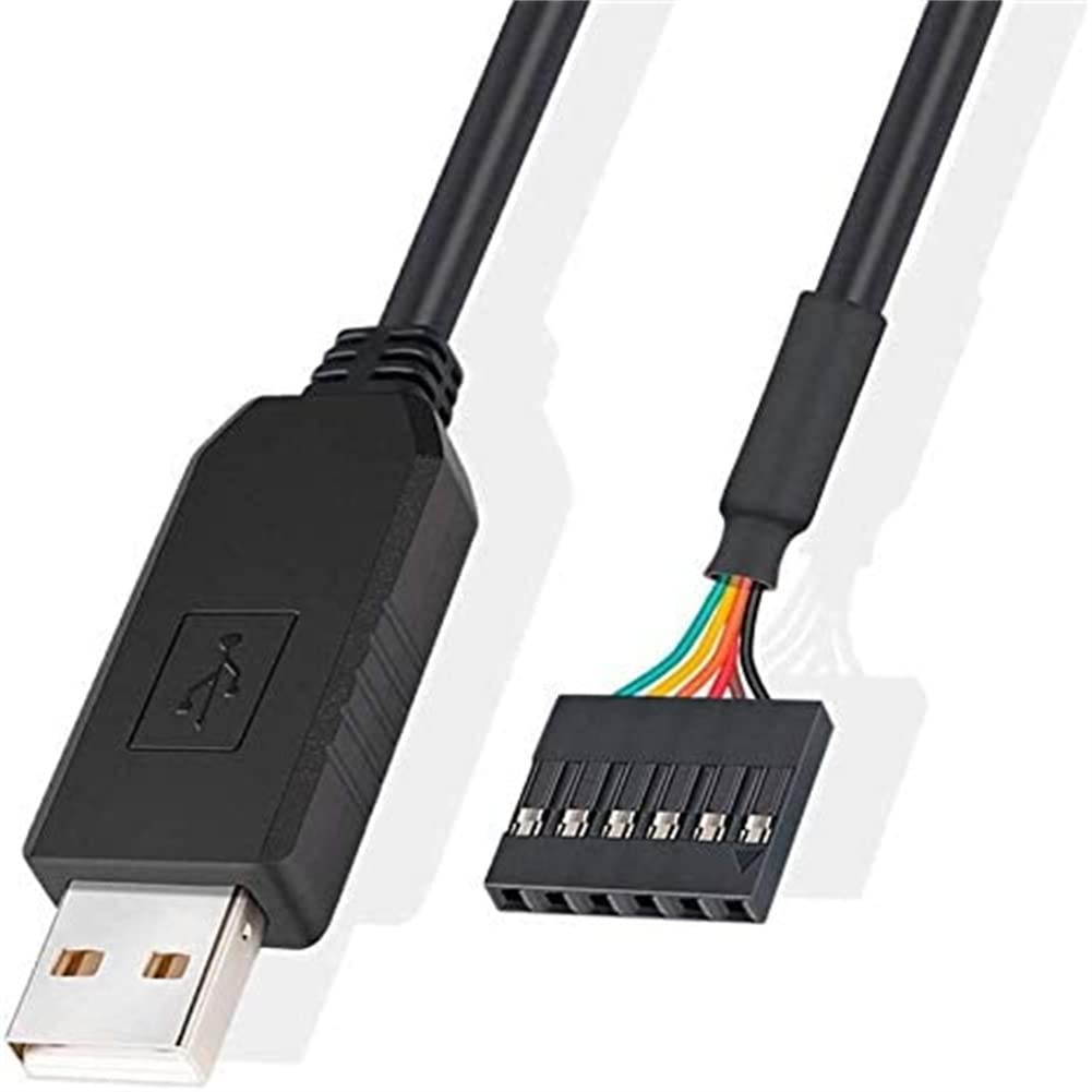 DTECH FTDI USB to TTL 3.3V Serial Adapter Debug Cable 0.1 inch Pitch Female Socket Header UART IC FT232RL Chip Windows 11 10 8 7 Linux Mac (1.8m)