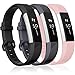 GEAK Compatible with Fitbit Alta and fitbit Alta HR Band, Soft Classic Accessories Sport Bands Compatible for Fitbit Alta HR/Fitbit Ace,Small,Gray Black Pink