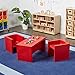 ECR4Kids Tri-Me 3-in-1 Cube Chair, Portable Indoor/Outdoor Play Seat or Table for Kids and Toddlers, Red