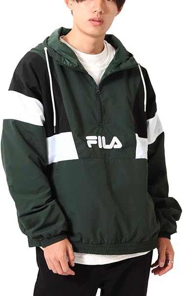 Amazon フィラ Fila ナイロンパーカー メンズ 防風 ナイロン切替 アノラック Fh7634 グリーン Ll コート ジャケット 通販