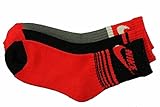 Nike Boy's 3-Pair Red Soft & Dry Sport Crew Socks