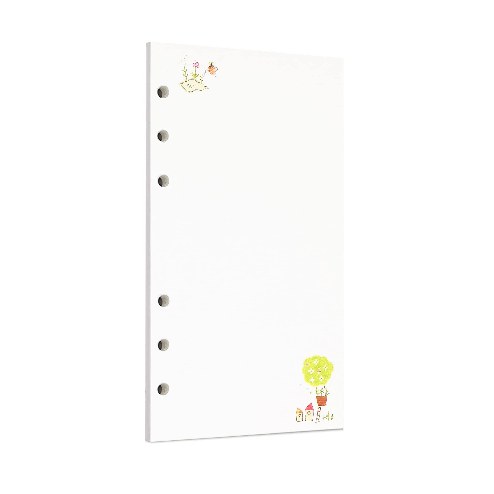 Zelten 45 Sheets 90 Pages Colorful Loose Leaf Punched Paper Refills Paper for 6 Hole Binder Personal Organizer Diary Notebook Refillable Planner (A6, Fairy Tale Blank)