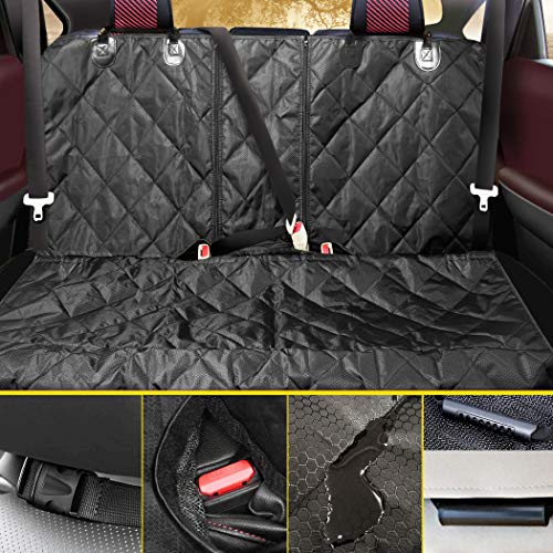 Fityou Dog Car Seat Covers, Waterproof Pet Seat Cover Hammock 600D Oxford Fabric Scratch Proof & Non Slip Bench Seat Cover Compatible for Middle Seat Belt and Armrest Fits Most Cars, Trucks, SUVs - Thumbnail 7
