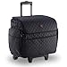 KIOTA Makeup Artist Case on Wheels, Soft Cosmetic Case with Trolley and Removable Storage Pockets for Beauty Products, Side Compartments with Zippers, Midnight Black