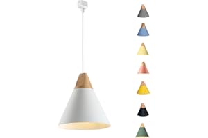 KIVEN H-Style Track Mount Pendant Fixture White Scandinavian Style Pendant Lights for Kitchen Hanging Lamp - Modern Wood and Aluminium Light