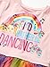 JoJo Siwa Girls' Little Rather Be Dancing Tutu Dress with Tulle Skirt, lightpink/Rainbow, SM-6/6x