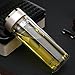 iRSE Luxury Tea Infuser Bottle Double Wall Glass Tumbler with modern design Lid Fruit Water infuse Stainless Steel Loose Leaf Strainer hot cold drink filter fruits herbs spices detox 10 oz (Gold)