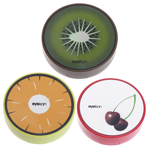 Sarora Mini Contact Lenses Box - Fruit Style Contact Lens Travel Kit Case with Mirror for Home and Travel (Kiwifruit) - Thumbnail 2