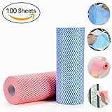 Kitchen Cleaning Supplies Kitchen Rag Reusable Cleaning Wipes Cloths, Multipurpose Non Woven Fabric OTP Disposable Cleaning Towel Dish Cloth (2 Roll Of 100Pcs) Dish Towels Kitchen Paper Towels