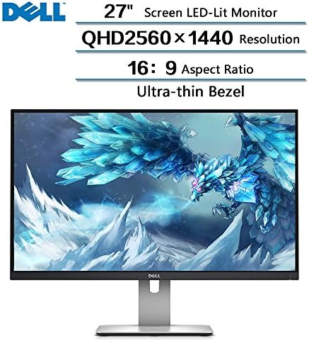 2018 Newest Dell Flagship Ultrasharp 27" Inch Screen LED-Lit Monitor with QHD Resolution 2560x1440, 16:9 Aspect Ratio and Ultra-thin Bezel, Black