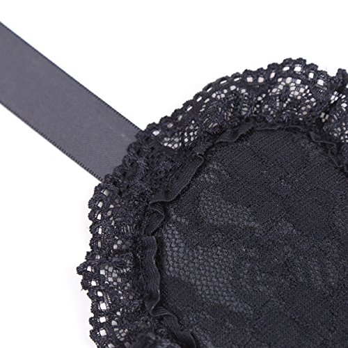 Yeoubi Lace Blindfold and Handcuffs Set Fancy Costume Party Role Play (Black)