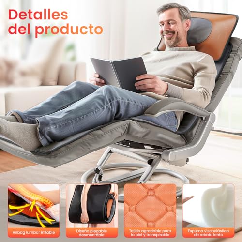 Masajeador de Cuerpo Completo,Cojín de Masaje Térmico para Todo el Cuerpo,Cojín de Masaje Eléctrico con 10 motores vibratorios,20 Cabezales de Masaje Shiatsu para el Cuello,Adecuado para cuello,espalda,cintura,caderas,piernas