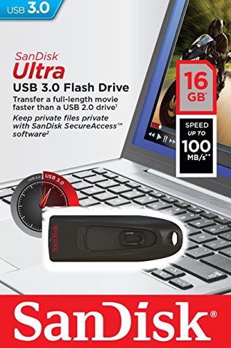 SanDisk Ultra 16 GB USB 3.0 Flash Drive Up to 100MB/s- Old EOL Model