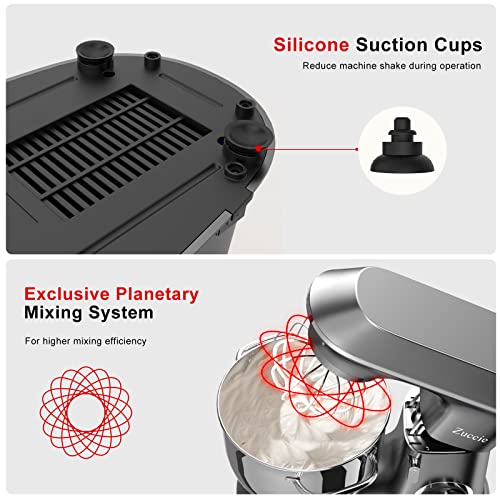 Stand Mixer, Zuccie 660W 6Speed TiltHead Food Mixer, 8L Mixers