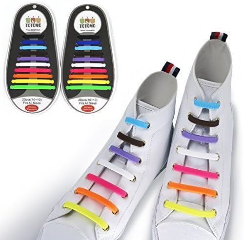 Elastic Silicone No Tie Shoelaces for both Adults & Kids Sneakers Flat Running Shoe laces Tieless