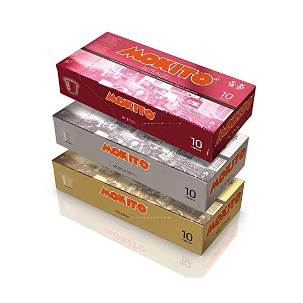 24 x 10 Kaffeekapseln Mokito Mischkarton, Nespresso kompatibel - 100% Arabica, Armonia, Intenso
