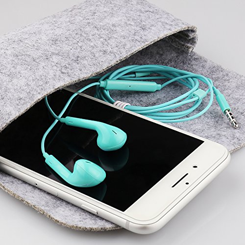 Bekou Premium Earbuds Stereo Headphones 2 Pack Earphones with Microphone and Noise Isolating headset for iPhone iPod iPad Samsung Galaxy S7 S8 and Android Phones - Blue - Thumbnail 6