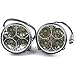 Docooler 2x DC 12V Super Bright Cool White Round Vehicle LED Daytime Running Light 4 Led Car Charger Driving DRL Fog Lamp