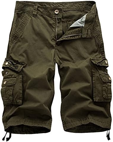 Okyae Summer Men's Cargo Shorts Loose Casual Multi-Pocket Classic Fit Short