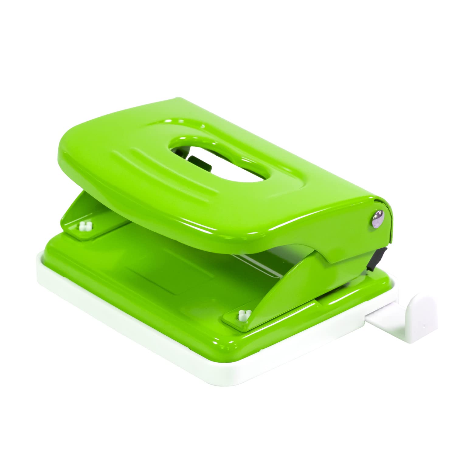Idena 11533 Metal Hole Punch, Stop Rail with Format Display, Green, for 20 Sheets, Pack of 1 — image 1