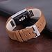 bayite Leather Bands Compatible with Fitbit Charge 2, Replacement Accessories Straps Women Men, Suede Brown