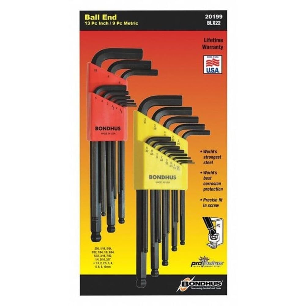 Bondhus 116-20199 L-Wrench Double Pack Balldriver Set 13 Standard