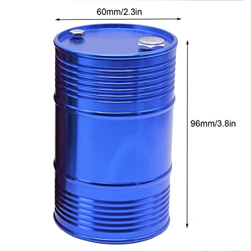 LAFEINA Metal Oil Drum Fuel Tank Container for 1/10 RC4WD D90 SCX10 Rock Crawler RC Car Decor Accessories (Blue)