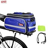 Arltb Bike Rear Bag (3 Colors) 15-25L Waterproof Bicycle Trunk Bag Rain Cover Shoulder Strap Bike Pannier Tail Back Seat Bag Package Handbag Bike Accessories Road Bikes Mountain