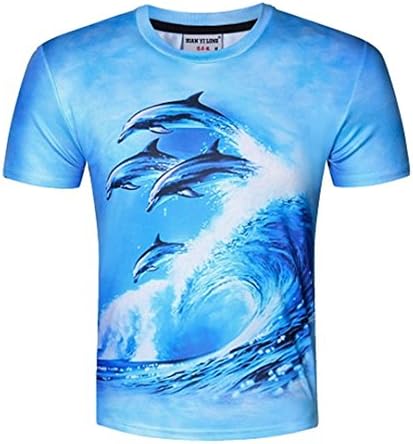 FDXYF Dolphins Print T-Shirt Men/WomenTshirt Fashion 3D T Shirt Summer Tops Tees Plus Size