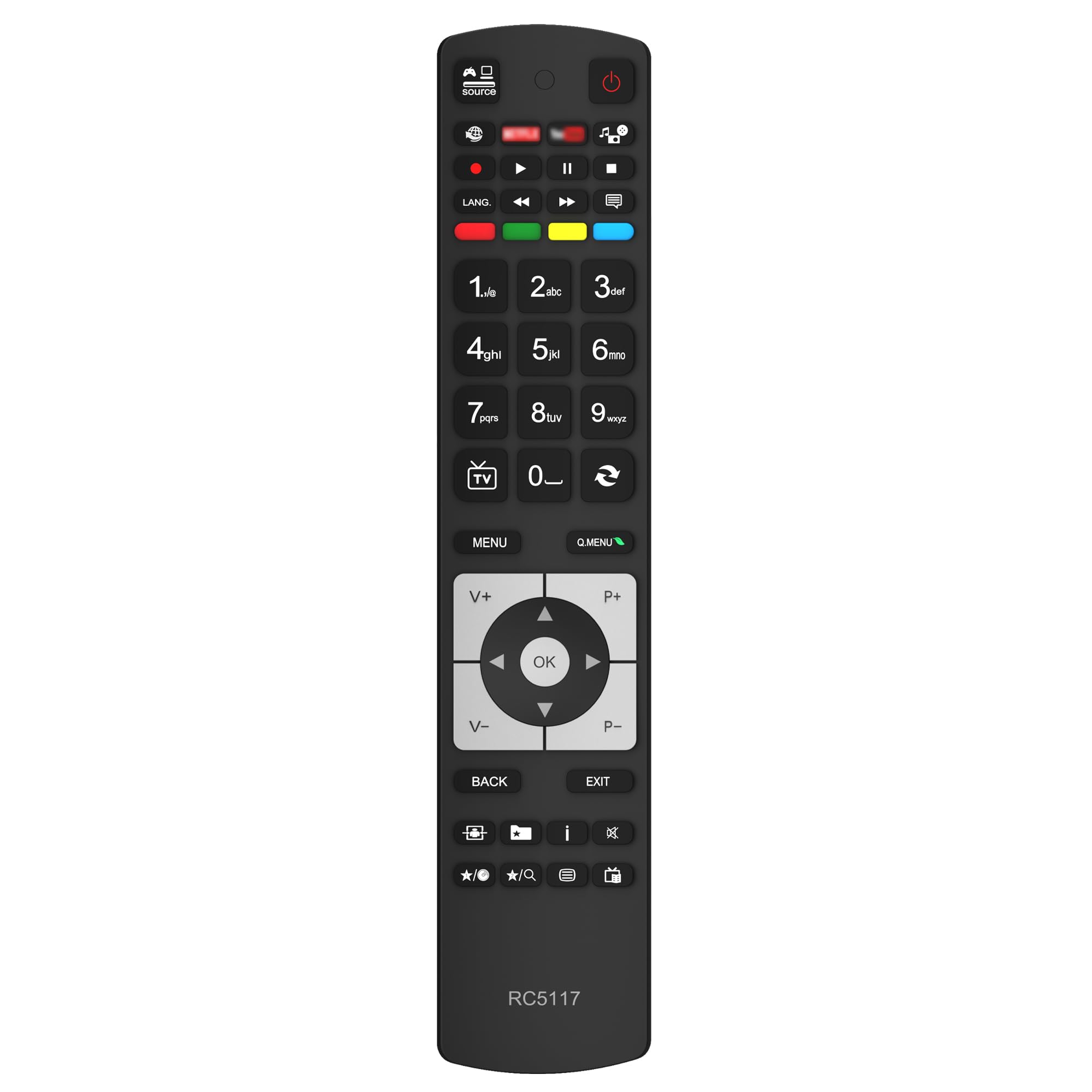 New RC5117 Replacement Hitachi TV Remote for Hitachi Telefunken Bush Luxor Digihome Celcus JVC TV Remote Control - NO SETUP REQUIRED