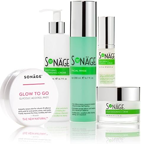 Sonage Soothe Set, Perfect for Combination, Oily, or Acne-prone Skin, Natural and Botanical Ingredients, 5 Full Size Products