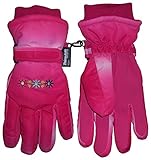 N'Ice Caps Girls Thinsulate and Waterproof Multi Color Tye Dye Floral Ski Gloves