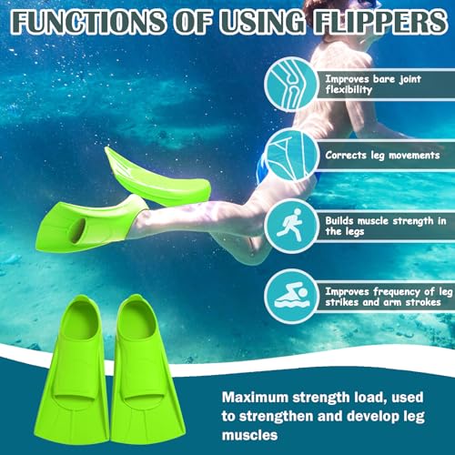 YushengTai Swimming Fins, Short Fins for Kids and Adults, Silicone Diving Fins for Beginners
