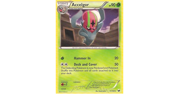 Amazon Com Pokemon Accelgor 11 108 Bw Dark Explorers Toys Games