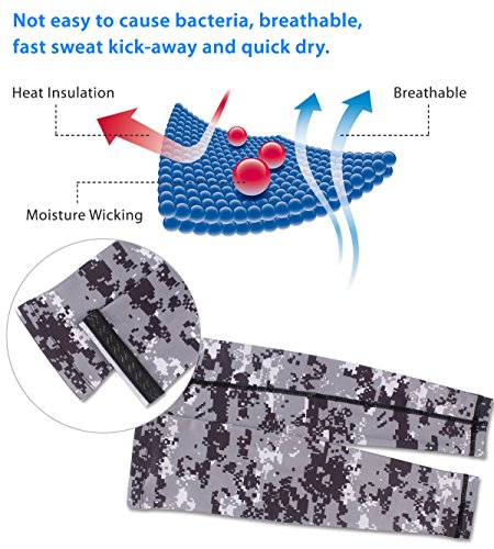 SHINYMOD Arm Sleeves UV Protection Sleeves for Men Women Youth Arm Warmers Compression Sports Sleeves Cycling Golf Basketball Driving Fishing Tattoo Covers Elbow Sleeves 1 Pairs - (3D Printed, XL)