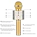 Calie Wireless Bluetooth Karaoke Microphone, 4-in-1 Portable Handheld Bluetooth Speaker Player,Selfie Function for Apple iPhone Android Smartphone-Gold