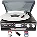 Boytone BT-37B-C Bluetooth 3-Speed Stereo Turntable, Wireless Connect to Devices Speaker(Bluetooth Out Transfer), 2 Built-in Speakers, LCD Display, AM/FM Radio, USB/SD/AUX+ Cassette Player/MP3