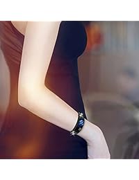baoking Samsung Gear Fit 2, correas de accesorios crystal rhinestone metal reloj de acero inoxidable de diamante correa de pulsera de reloj para Samsung Galaxy Gear Fit 2 FIT2 Pro sm r360 6.5" 9.0", Negro