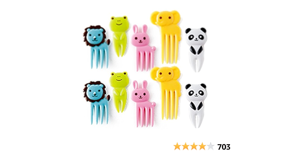 Amazon Com Cutezcute Bento Decoration Box Animals Food Picks And Forks Bento Box For Kids Kitchen Dining