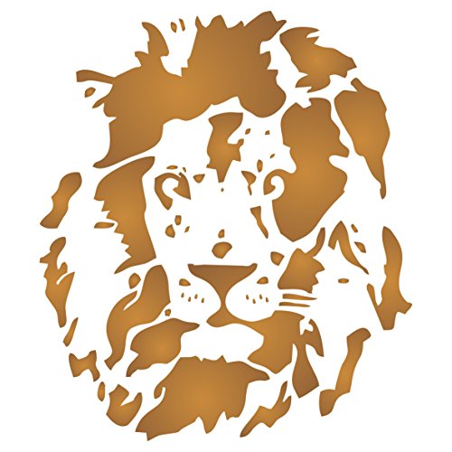 Lion Head Stencil - (size 10â€w x 11.5â€h) Reusable Wall Stencils for Painting - Best Quality Decor Ideas - Use on Walls, Floors, Fabrics, Glass, Wood, and Moreâ€¦